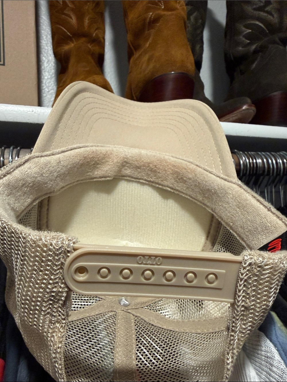 OTTO Outlaw Livin’ Beige Trucker Cap with Country Western Desert Cactus Graphic - Picture 4 of 10